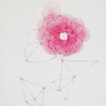 花による表現/w31.6 x h36.5 cm/アクリル絵の具、MDFボード/2008年