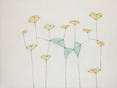 花の絵 flowers/2008/acrylic on board/h455 x w606 mm/private collection