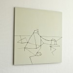 夫婦岩/w90 x h90 cm/漆、アクリル絵の具、MDFボード/2016年