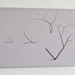 桜/w36.4 x h25.8 cm/漆、アクリル絵の具、MDFボード/2016年