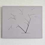 桜/w37 x h29.8 cm/漆、アクリル絵の具、MDFボード/2016年