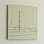 四日市/w45 x h45 cm/漆、アクリル絵の具、MDFボード/2016年