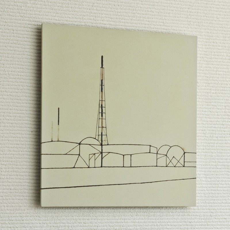 四日市/w45 x h45 cm/漆、アクリル絵の具、MDFボード/2016年