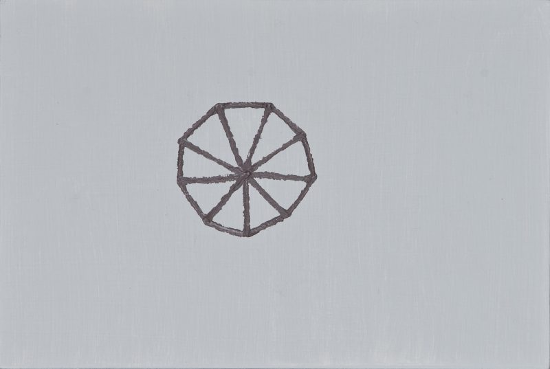 ダンゴムシ/A5 w21 x h14.8 cm/油絵の具、アクリル絵の具、木製パネル/2017年