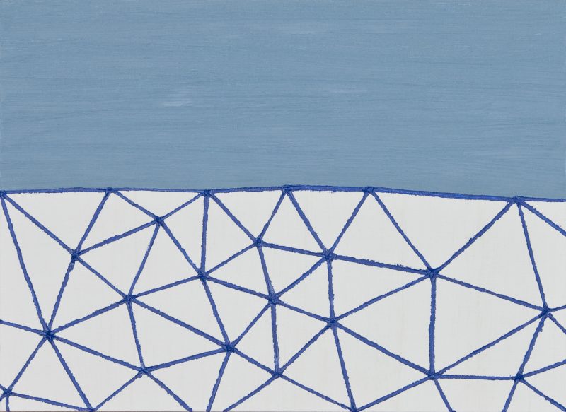 太平洋/F4 w33.3 x h24.2 cm/油絵の具、アクリル絵の具、木製パネル/2017年