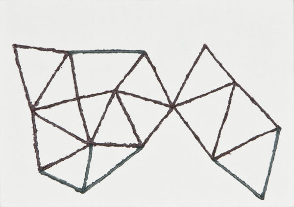 冬の散歩道/A5 w21 x h14.8 cm/油絵の具、アクリル絵の具、木製パネル/2017年
