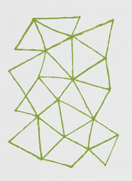 黄緑/F4 w24.2 x h33.3 cm/油絵の具、アクリル絵の具、木製パネル/2017年