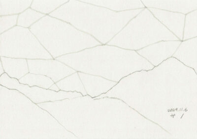 山と雲 mountains and clouds/2024/pencil on paper/A4 w29.5 x h21 cm