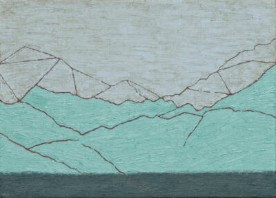 山の絵 mountains no.2407/2024/oil on used canvas/F4 h242 x w333 mm/private collection