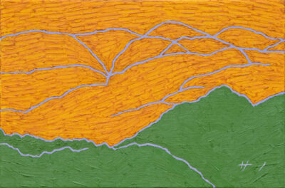 山の絵 mountains no.2519/2025/oil on canvas/P4 h220 x w333 mm